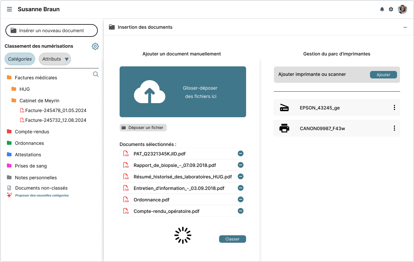 Numérisation depuis téléphone et scanner